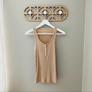 aerie Ribbed Tank Top Cream Sz XS